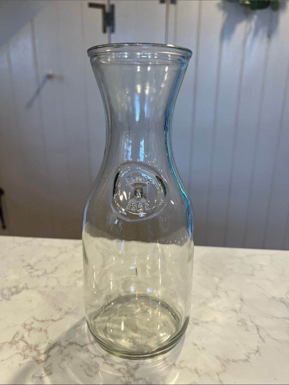 Vintage Clear Glass Water/Juice Carafe, Since 1852